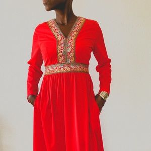 Vtg Boho Festival Maxi Dress